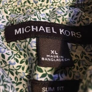 Michael Kors Floral Green and Blue Shirt